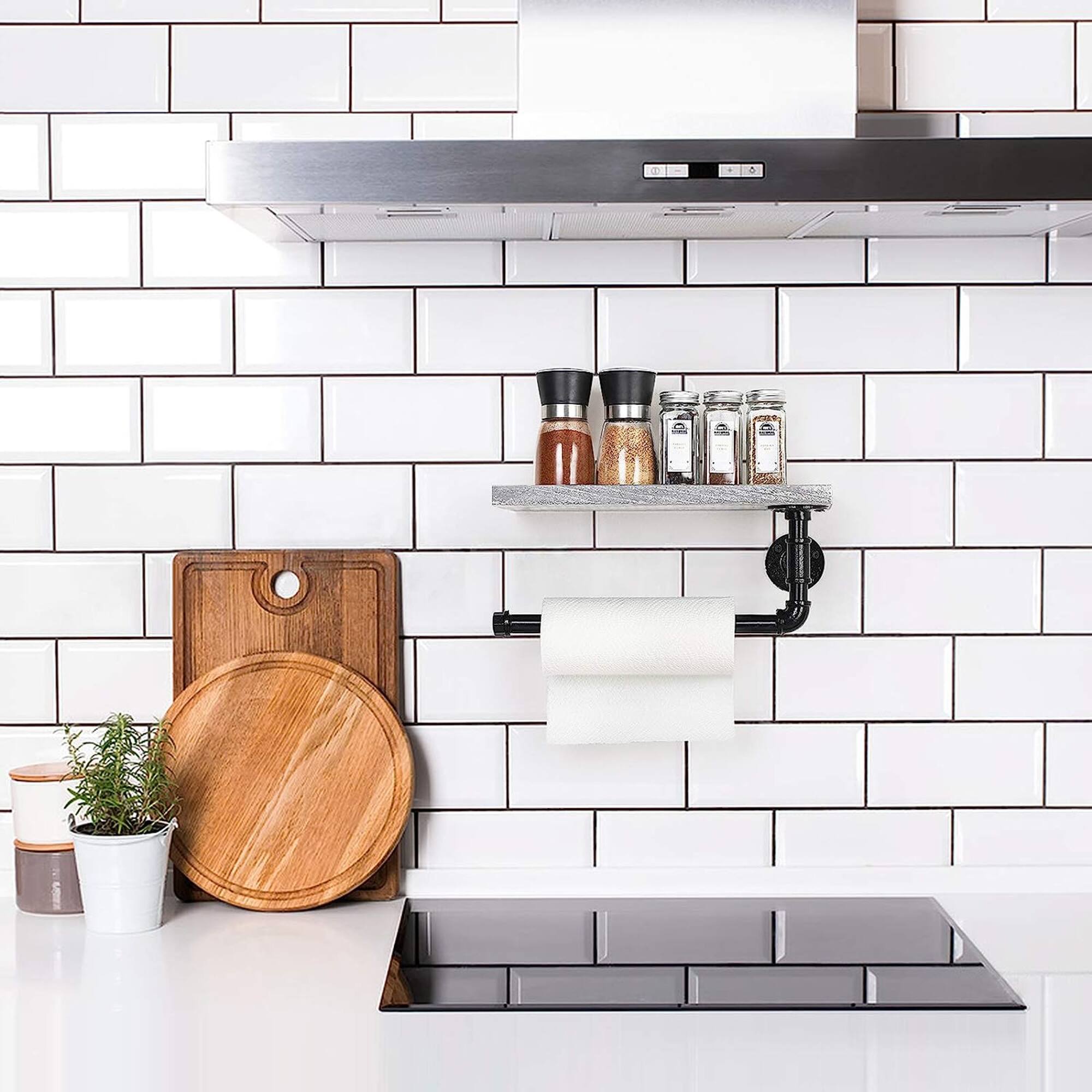 Paper Towel Holder with Shelf Industrial Pipe